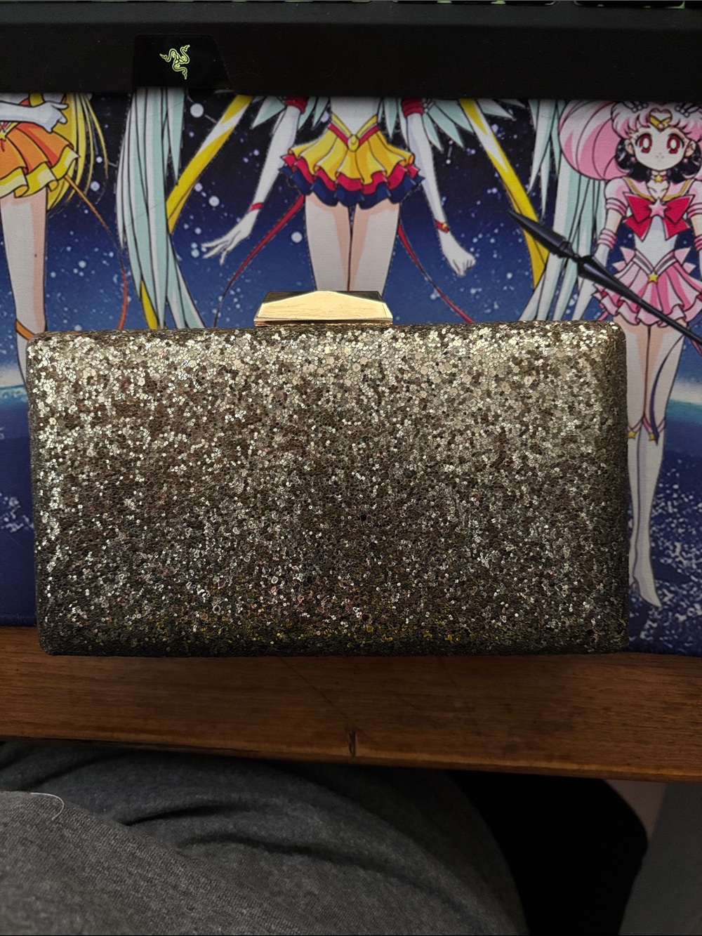 Glitter Evening Clutch - Gold Sparkle